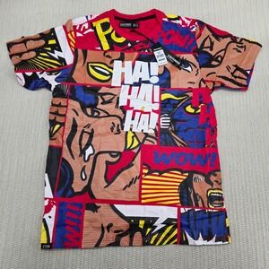 Contender Shirt Mens Medium Red Comics Villan AOP Print Hip Hop Streetwear